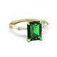 5 - Nuria 2.01 ctw Emerald Shaped Created Emerald (9X7 mm) accented Natural Diamonds Engagement Ring 