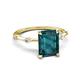 5 - Nuria 3.11 ctw Emerald Shape London Blue Topaz (9X7 mm) accented Natural Diamonds Engagement Ring 