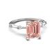 5 - Nuria 2.36 ctw Emerald Shape Morganite (9X7 mm) accented Natural Diamonds Engagement Ring 