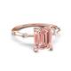 5 - Nuria 2.36 ctw Emerald Shape Morganite (9X7 mm) accented Natural Diamonds Engagement Ring 