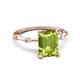 5 - Nuria 2.56 ctw Emerald Shape Peridot (9X7 mm) accented Natural Diamonds Engagement Ring 