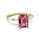 5 - Nuria 2.96 ctw Emerald Shape Pink Tourmaline (9X7 mm) accented Natural Diamonds Engagement Ring 