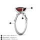 6 - Nuria 3.11 ctw Emerald Shape Red Garnet (9X7 mm) accented Natural Diamonds Engagement Ring 