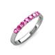 4 - Fiala 2.70 mm Pink Sapphire 7 Stone Wedding Band 