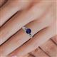 3 - Shirlyn 1.72 ctw Classic Blue Sapphire Accented Lab Grown Diamonds Solitaire Plus Engagement Ring 