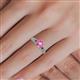 3 - Shirlyn 1.52 ctw Classic Pink Sapphire Accented Lab Grown Diamonds Solitaire Plus Engagement Ring 
