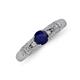 5 - Shirlyn 1.72 ctw Classic Blue Sapphire Accented Lab Grown Diamonds Solitaire Plus Engagement Ring 