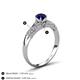 6 - Shirlyn 1.72 ctw Classic Blue Sapphire Accented Lab Grown Diamonds Solitaire Plus Engagement Ring 