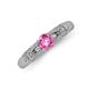 5 - Shirlyn 1.52 ctw Classic Pink Sapphire Accented Lab Grown Diamonds Solitaire Plus Engagement Ring 