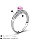 6 - Shirlyn 1.52 ctw Classic Pink Sapphire Accented Lab Grown Diamonds Solitaire Plus Engagement Ring 