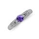 5 - Shirlyn 1.37 ctw Classic Iolite Accented Lab Grown Diamonds Solitaire Plus Engagement Ring 