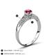6 - Shirlyn 1.57 ctw Classic Rhodolite Garnet Accented Lab Grown Diamonds Solitaire Plus Engagement Ring 