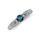 5 - Shirlyn 1.57 ctw Classic Blue Diamond Accented Lab Grown Diamonds Solitaire Plus Engagement Ring 