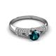7 - Shirlyn 1.57 ctw Classic Blue Diamond Accented Lab Grown Diamonds Solitaire Plus Engagement Ring 