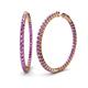 1 - Carisa 4.73 ctw (2.70 mm) Inside Outside Round Amethyst Eternity Hoop Earrings 