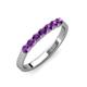 4 - Fiala 2.70 mm Amethyst 7 Stone Wedding Band 