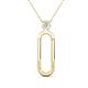 1 - Fahari Natural Diamond Accent Paperclip Charm Holder Pendant Necklace 