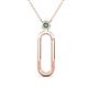1 - Fahari Created Alexandrite Accent Paperclip Charm Holder Pendant Necklace 
