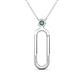 1 - Fahari Created Alexandrite Accent Paperclip Charm Holder Pendant Necklace 