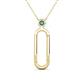 1 - Fahari Created Alexandrite Accent Paperclip Charm Holder Pendant Necklace 