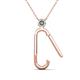 2 - Fahari Created Alexandrite Accent Paperclip Charm Holder Pendant Necklace 