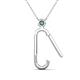 2 - Fahari Created Alexandrite Accent Paperclip Charm Holder Pendant Necklace 