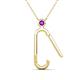 2 - Fahari Amethyst Accent Paperclip Charm Holder Pendant Necklace 