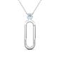 1 - Fahari Aquamarine Accent Paperclip Charm Holder Pendant Necklace 