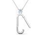 2 - Fahari Aquamarine Accent Paperclip Charm Holder Pendant Necklace 