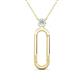 1 - Fahari Aquamarine Accent Paperclip Charm Holder Pendant Necklace 