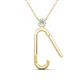 2 - Fahari Aquamarine Accent Paperclip Charm Holder Pendant Necklace 