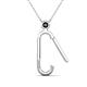 2 - Fahari Black Diamond Accent Paperclip Charm Holder Pendant Necklace 