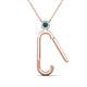 2 - Fahari Blue Diamond Accent Paperclip Charm Holder Pendant Necklace 