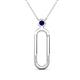 1 - Fahari Blue Sapphire Accent Paperclip Charm Holder Pendant Necklace 