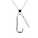 2 - Fahari Blue Sapphire Accent Paperclip Charm Holder Pendant Necklace 