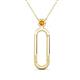 1 - Fahari Citrine Accent Paperclip Charm Holder Pendant Necklace 