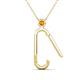 2 - Fahari Citrine Accent Paperclip Charm Holder Pendant Necklace 