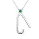 2 - Fahari Emerald Accent Paperclip Charm Holder Pendant Necklace 