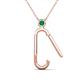 2 - Fahari Emerald Accent Paperclip Charm Holder Pendant Necklace 