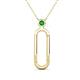 1 - Fahari Green Garnet Accent Paperclip Charm Holder Pendant Necklace 