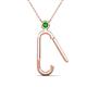 2 - Fahari Green Garnet Accent Paperclip Charm Holder Pendant Necklace 