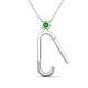 2 - Fahari Green Garnet Accent Paperclip Charm Holder Pendant Necklace 