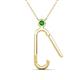 2 - Fahari Green Garnet Accent Paperclip Charm Holder Pendant Necklace 