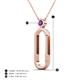 4 - Fahari Amethyst Accent Paperclip Charm Holder Pendant Necklace 
