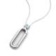 5 - Fahari Aquamarine Accent Paperclip Charm Holder Pendant Necklace 