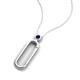 5 - Fahari Blue Sapphire Accent Paperclip Charm Holder Pendant Necklace 