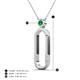 4 - Fahari Emerald Accent Paperclip Charm Holder Pendant Necklace 