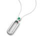 5 - Fahari Emerald Accent Paperclip Charm Holder Pendant Necklace 