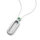 5 - Fahari Green Garnet Accent Paperclip Charm Holder Pendant Necklace 