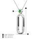 4 - Fahari Green Garnet Accent Paperclip Charm Holder Pendant Necklace 